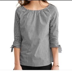 Black and White Gingham Shirt Checked Blouse